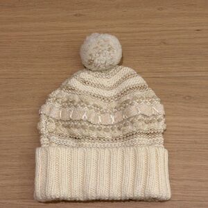 Lauren Ralph Lauren Cream Knit Beanie